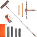 Eazer 64'' Squeegee Window Cleaner 2 in 1 Rotatable Window Cleaning Tool Kit with Telescopic Pole, Window Washing Equipment with Bendable Head for Indoor/Outdoor Window and Car Glass