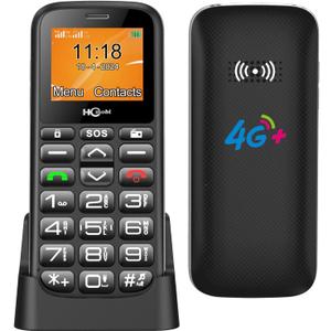 HCMOBI 4G-LTE Cell Phones for Seniors,Big Button Cell Phones for Elderly, Basic Feature Mobile Phone with SOS Button,Type-C with Charging Dock,1000mAh Large Capacity Battery,Dual-SIM,FM.
