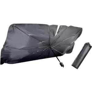 Windshield Sun Shade, Sun-Proof and Heat Insulation Retractable Automatic Opening Parasol, Interior Anti-Aging Privacy Protection Cover, Universal for Cars Trucks (Silver #with Opening) (1 PC)