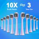 Kuicur Sonic Electric Toothbrush for Adults & Kids, Rechargeable Electric Toothbrush with 10 Brush Heads & Travel Case, Teeth Whitening, Holder, Charge for 120 Days - Purple