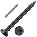(300Pcs) #8x1-1/2 Black Wood Screw Quick Metal Self Tapping Flat Head