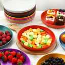 Tioncy 16 Pack Wheat Straw Dinner Plates 9 Inch Unbreakable Toddler and Children Dinner Plates Set Microwave & Dishwasher Safe Reusable Healthy Plate for BBQ, Travel, Events, 16 Colors