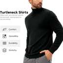 VPG Mens Turtleneck Long Sleeve Shirts, Long Sleeve Regular Fit Knit Turtle Neck Pullover Sweaters (Black, L)