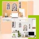 DoubleFill Set of 3 Wooden Trinket Display Shelf Shadow Box with Shelves 10 x 15 Inch Large Wall Mounted Display Storage Mini Figures Curio Trinket Medals Crafts Collections(White,House Shape)