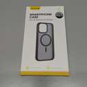 Lamicall Magnetic Case for iPhone 15 Pro Max, for Magsafe - [Diamond Textured Anti-Slip Edge] [Military Grade Shockproof Protection] Translucent Hard Slim Magnet Protective Cover (Black)