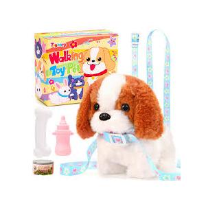 Tagitary Plush Toys Puppy Electronic Toy Dogs That Walk and Bark,Tail Wagging Fake Dog Interactive Dog Toy for Kids with Leash,Easter Christmas Birthday Gift for Toddlers Kids