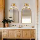 Gold Bathroom Light Fixtures 2-Lights Vanity Lights with Clear Glass Shade Bathroom Vanity Light 14 Inch Wall Sconces(Exclude E26 Bulb)