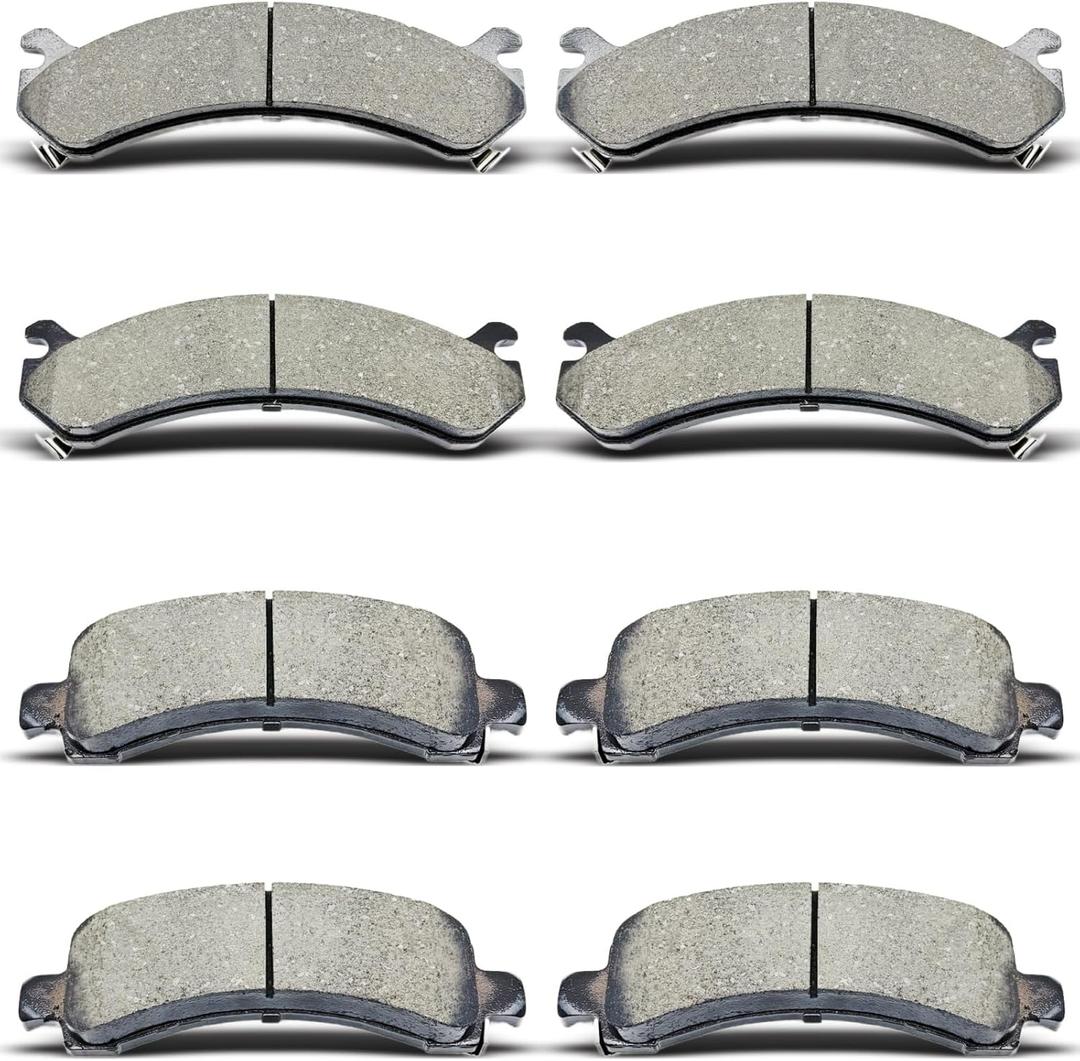 D784 D974 Front Rear Ceramic Brake Pads Set Fit For 2003-2020 Chevrolet Express 2500/3500, For 2003-2020 GMC Savana 2500/3500 (8 pcs)