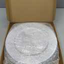 Tanlade 12 Pcs Charger Plates Bulk 13 Inch Plastic Round Wedding Chargers Floral Decorative Plates with Metallic Ruffled Rim for Wedding Party, Holiday Event Supplies(Silver)