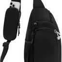 Sling Bag Nylon Crossbody Bags for Women with Anti-theft RFID Blocking Pocket Cross Body Purse Adjustable Shoulder Strap (Large, Large Black)