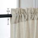 Flax Linen Curtains 84 Inch Length for Living Room 2 Panel Set Rod Pocket Sack Tweed Cotton Cloth Look Semi Sheer Beige Tan Curtain for Bedroom Earth Tone Primitive Burlap Farmhouse Cozy Western Decor