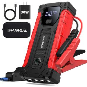 Sharmeal Car Jump Starter 7000A, Jump Starter Battery Pack with PD 30W Quick Charger, 12V Portable Jump Box (for All Gas and 12.0L Diesel) with 4 LED Light (7000A +PD30W Fast Charging(Enhanced Version 2025))