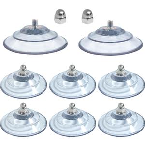 8PACK Upgraded Large Suction Cup with Screws, 3.4 Inch Clear PVC Pads, M8 Screw NutAuxiliary Hooks for cat beds