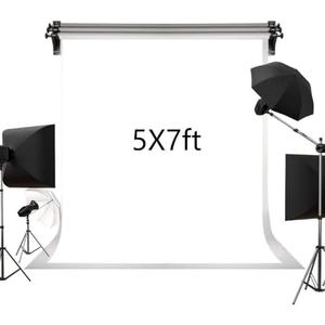 Kate 5ft×7ft Solid White Backdrop Portrait Background for Photography Studio Children and Headshots Background for Photography Video and Television