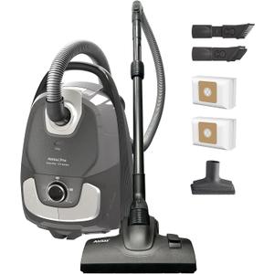 Akitas C11 Bagged Canister Vacuum Cleaner, Light Weight HEPA Filtration, 33ft Cleaning Radius with Retractable Cord, Ideal for Hard Floors & Low-Pile Carpet Extra Floor Brush