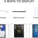 IHEIPYE Jersey Frame Display Case Black Lock,Large Shadow Box Lockable with UV Protection Acrylic Linen Lining and Hangers for Baseball Basketball Football Soccer Hockey 2XL Sport Jersey Shirt