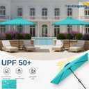 6.5'x10' Rectangular Patio Outdoor Umbrella,Large Coverage with Push-Button Tilt & UV Protection,Sturdy Ribs for Deck,Lawn,Pool,Backyard