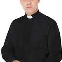 IvyRobes Mens Tab-Collar Long Sleeves Clergy Shirt S