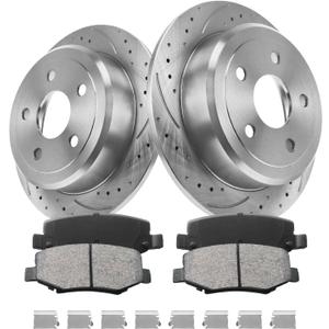 Rear Brake Rotors Compatible with 2007-2017 Jeep Wrangler