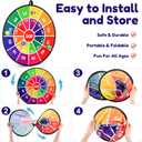 Hungdao 3 Sets Carnival Games Combo Set, Dart Board with Balls Plastic Cones Ring Bean Bags Toss Game for Boys Girls Adults Family Birthday Yard Indoor Outdoor