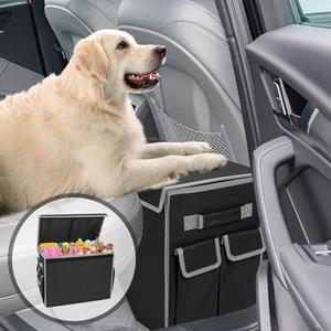 Seat Extender for Dogs up to 200lbs, Back Seat with Storage Pockets, Collapsible Front & Backseat Extender for Large, Medium and Small Dogs(Grey&Black)