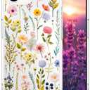 Compatible for iPhone 16e Cases with Design, Cute Transparent Phone Case for Women Girls Girly with Heavy Duty Protective Bumper (Clear Watercolor Floral)