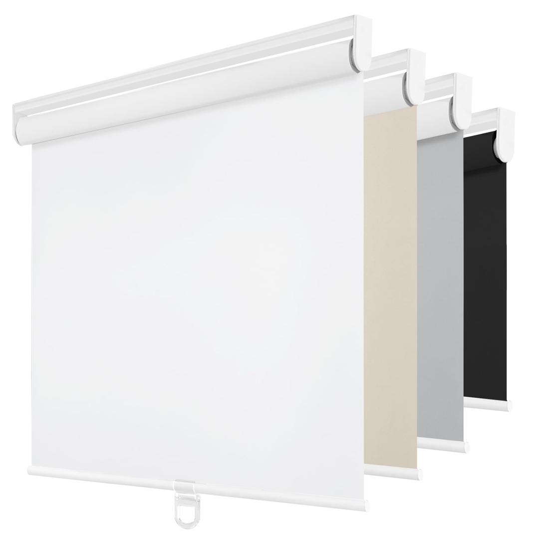ChrisDowa Blackout Roller Shades Pull Down, Cordless Window Blinds for Home | 71" W x 72" H, White, Thermal Insulated, UV Protection, Room Darkening, Black Out Door Blinds for Indoor Windows & Office