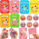 24 Pack Valentines Day Gifts for Kids Classroom Fidget Stress Balls with Valentines Cards for Kids School, Stress Relief Toys Squeeze Balls for Boys Girls Classroom Exchange Gifts Class Party Favors