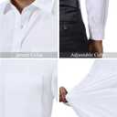 Alimens & Gentle Mens Dress Shirts 4-Way Stretch Long Sleeve Collared Casual Solid Wedding Dating Button Down Shirt (Small, White)