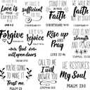 Sabary 12 Pcs Bible Verse Wall Decals Stickers Religious Scripture Wall Art Decor Inspirational Quotes Christian Peel and Stick Motivational Decor for Bedroom Living Room(Vintage Style)