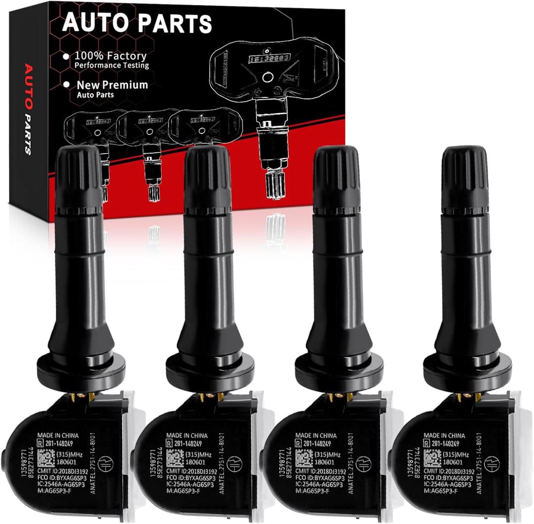 Pre-Programmed TPMS Sensor 315Mhz Fits for:-Chevy Tahoe 2007-2020, Impala 2006-2020, Express 1500 2008-2014, Express 2500 3500 2008-2022, Suburban 2015-2020, OE#13598771 13586335(4Pcs)