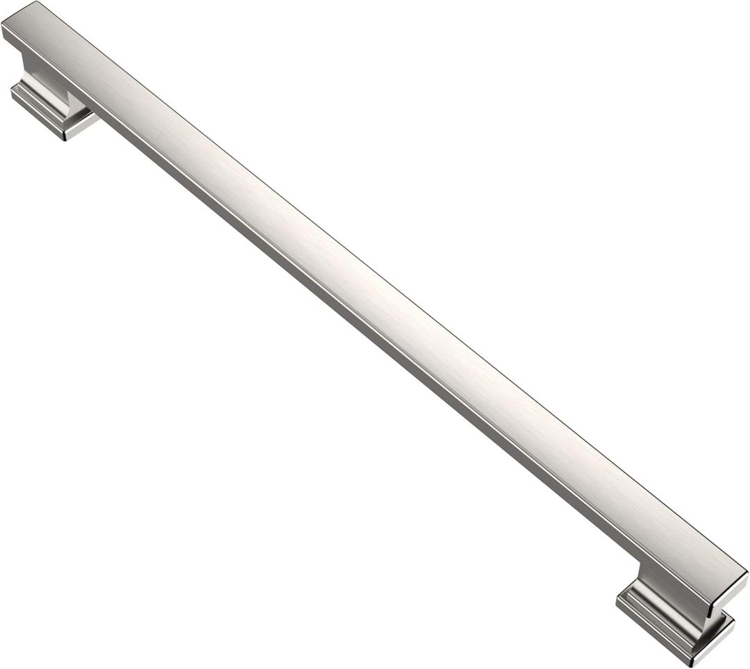 Alzassbg 10 Pack Brushed Satin Nickel Cabinet Pulls, 9 Inch(228.5mm) Hole Centers Kitchen Cabinet Handles for Cabinets and Drawers AL3061SN