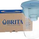Brita 10 Cup Water Filter Pitcher, Reduces Chlorine, Mercury, Cadmium, Copper and More, Includes 1 Brita Plus Filter, BPA Free, Stone Blue