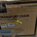 Medline Basic Steel Transport Chair - Full-Length Arms, Swing-Away Footrests, 12" Wheels - Gray/Burgundy - Durable & Convenient Mobility Aid, Red