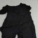 YEOREO Lounge Sets for Women 2 Piece Short Sleeve Square Neck Tops Casual Outfits Fold Over Shorts Workout Tracksuit (X-Large, Black)