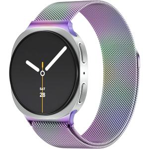 JKD Soft Metal Band Compatible with Samsung Galaxy Watch 8 Band 40mm 44mm/ Samsung Galaxy Watch 8 Classic Band 46mm(2025), Stainless Steel Mesh Loop Magnetic Clasp Wristbands for Women Men, Colorful