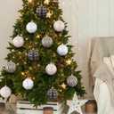 12 Pcs Neutral Textured Christmas Ball Ornaments 3.15 Inch Rustic Boho Brown Taupe Nude Ivory Xmas Bulbs Farmhouse Distressed Xmas Baubles Vintage Antique Modern Christmas Decor for Tree