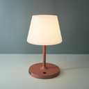 Outdoor Battery Operated Table Lamp Waterproof, 4000mAh Cordless Table Lamp Rechargeable, Touch Dimmable Desk Lamp, LED Night Light for Patio Camping Restaurant Home (Pink, 9.6in)