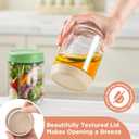 DRKIO 16 Oz Overnight Oats Containers with Lids - 6 Pack Glass Storage Jars with Airtight Lids Wide Mouth Mason Food Jars Great for Meal Prep Salad Chia Pudding Snacks Yogurt Sugar Spice Cereal