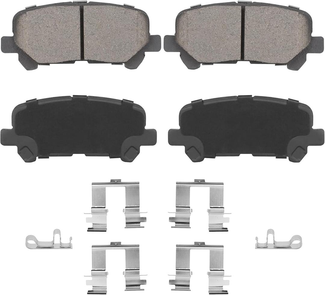 Rear Ceramic Brake Pads Set for Honda Odyssey 2011-2017, Pilot 2009-2014, Acura MDX 2007-2013, ZDX 2010-2013, 4PCS