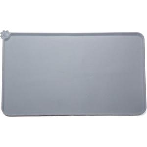 1 piece grey pet placemat for cat or dog,pet placemat made of silicone with lip, cat and dog feeding mat,pet placemats large for food and water