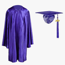 Shiny Kindergarten Graduation Cap and Gown Set Color: Purple Size: 36"