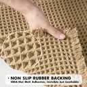 MIULEE Set of 2 Waffle Bathroom Rugs, Boho Bath Rugs Non Slip Washable, Super Absorbent Bath Mats, Ultra Soft Rubber Backed Shower Mats for Bathroom Floor, Tub and Shower, Brown, 24x36 Inch