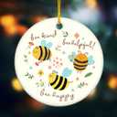 2 x Bee Christmas Ornament 2025 - Cute Bee Gifts for Women Men Boys Girls, Bees Lover Gifts for Friends Neighbors, Ceramic Christmas Ornaments for Tree Decor - Holiday Keepsake & Xmas Gift Exchange Idea