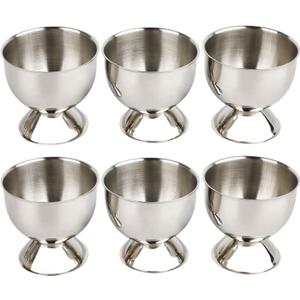 Egg Cup Holder Set for Soft Boiled Eggs Include 6 Stainless Steel Egg Tray Kitchen Tool