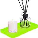 ROYALITA Acrylic Tray Bathroom Tray for Countertop, Guest Towel Holder Tray for Napkin Perfume Jewelry Makeup, Vanity Trays for Soap Dispenser, Aromatherapy, Cup & Candle, Green