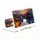 Screen Magnifier,3D HD Mobile Phone Magnifier Projector Screen Enlarger for Movies, Videos, and Gaming,Foldable Cell Phone Stand with Screen Amplifier,Supports All Smartphones 12'' (White)