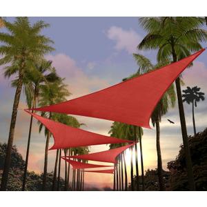 Amgo 24' x 24' x 33.9' Red Right Triangle Sun Shade Sail Outdoor Canopy Awning UPF50+ AGTAPRT24, 95% UV Blockage, Water & Air Permeable, Commercial Standard Heavy Duty (We Make Custom Size)