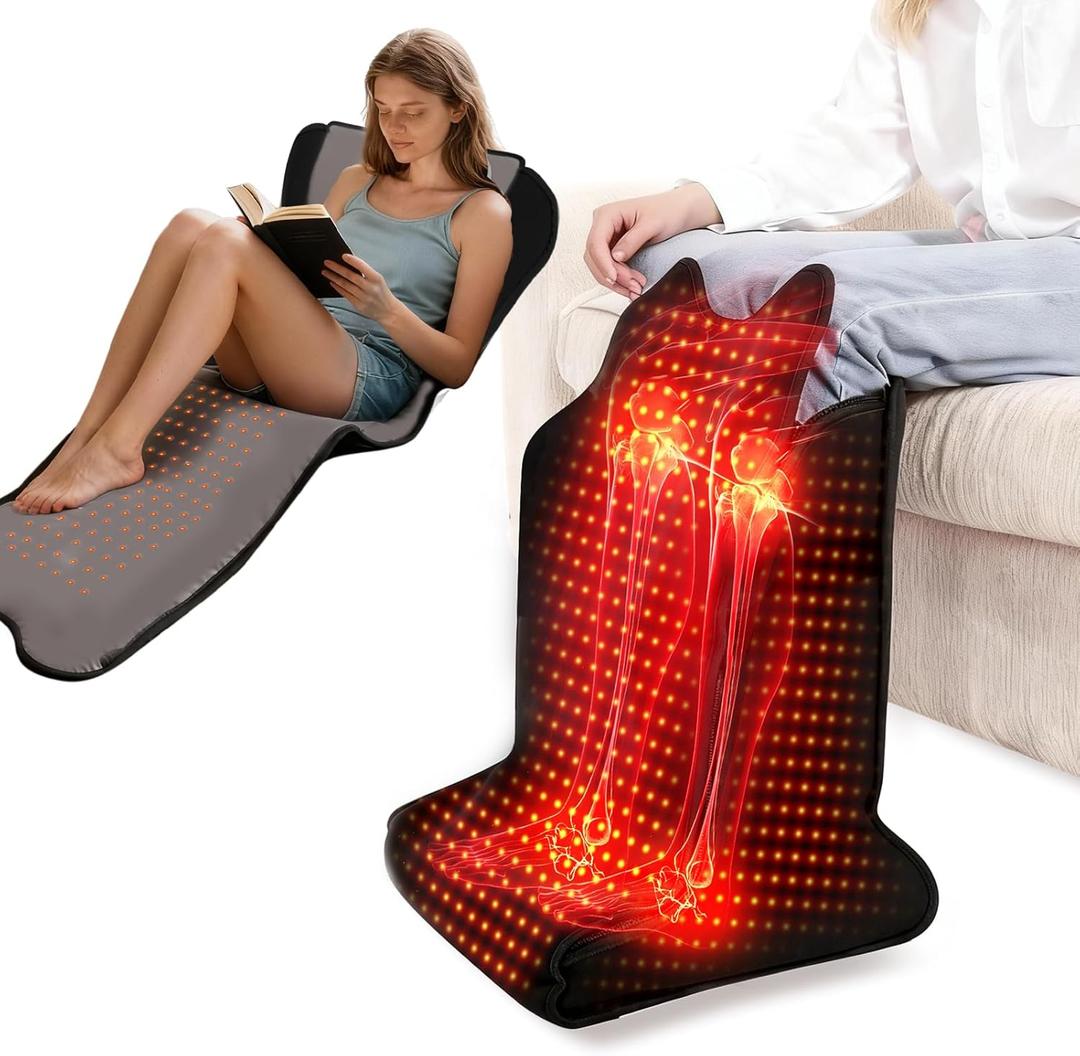 Red Light Therapy for Legs & Feet, Infrared LED Leg Wrap with 660nm Red & 850nm Near Infrared Light for Muscle Recovery, Relaxation & Circulation, 5 Modes & Timer Settings