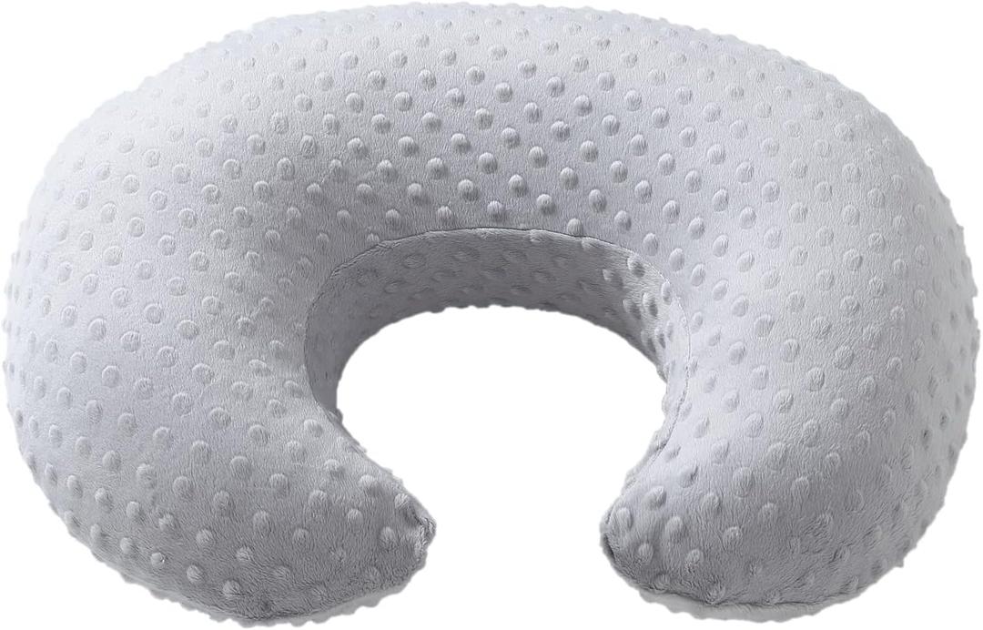 Baby Nursing Pillow Cover, Nursing Pillow Slipcovers for Breastfeeding Moms, Ultra-Soft Fit Standard Infant Nursing Pillows for Infant Newborn Baby Boy Girl (Glacier Gray)